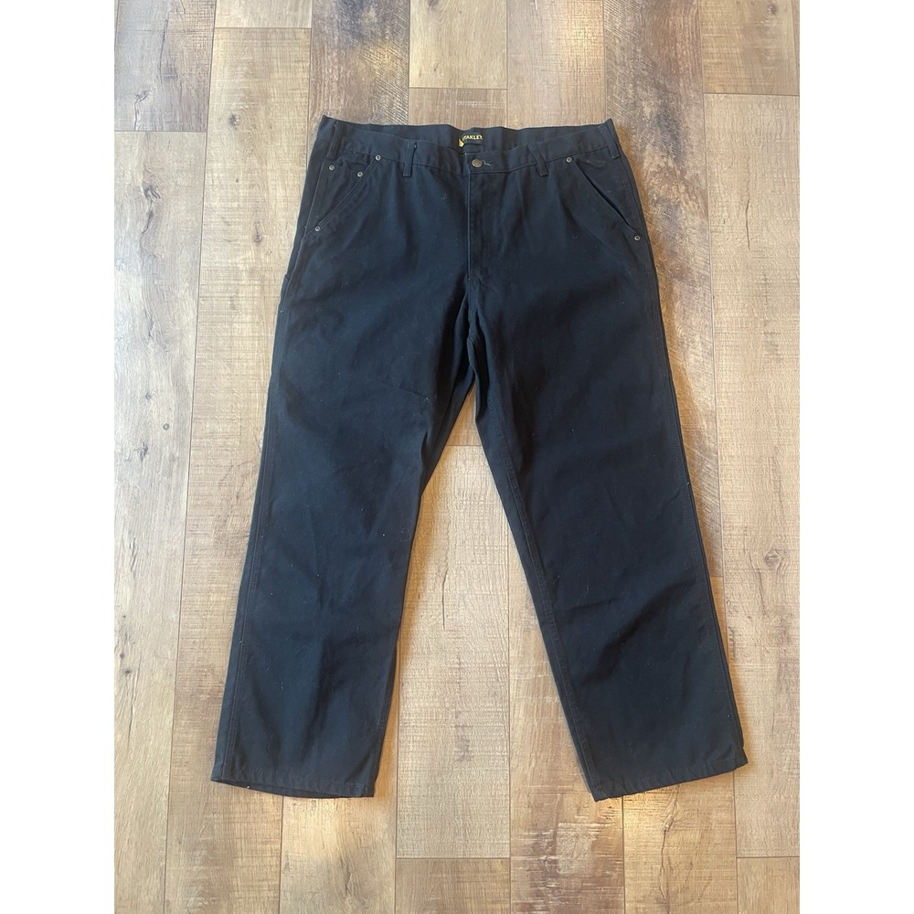 Stanley Workwear Men's Black Utility Cargo Carpenter Pants 38x30 100% Cotton